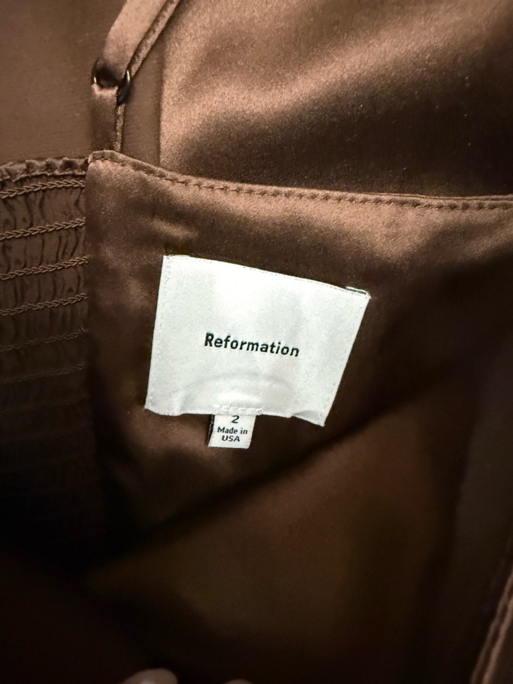 Reformation Brown Satin Slip Maxi Dress 2 - Picture 4 of 4